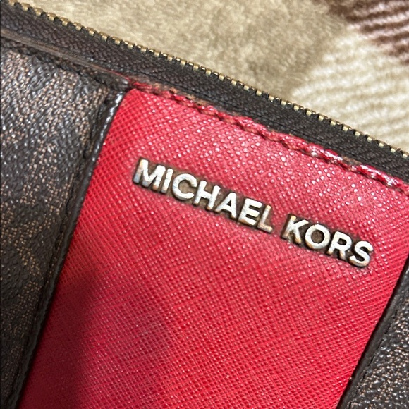 Michael Kors Red and Brown Wallet - Picture 2 of 10